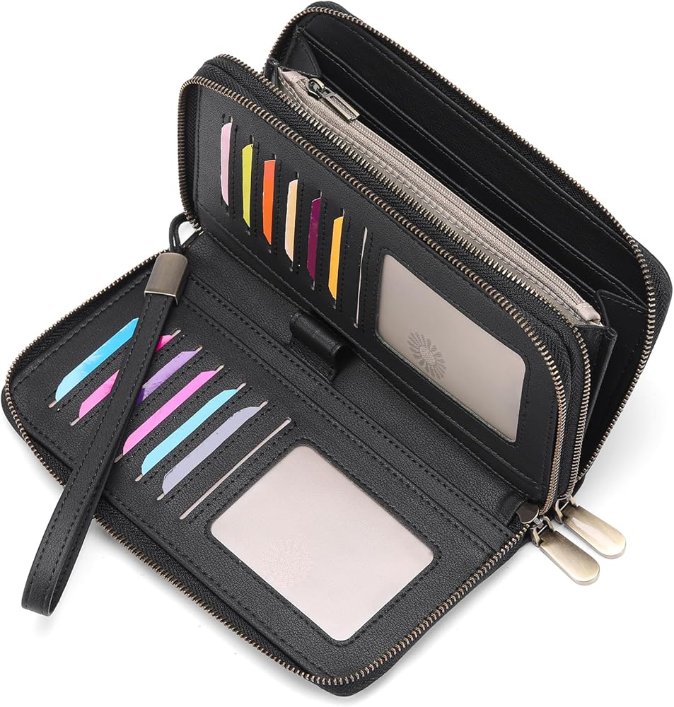 Amazon.com: GAEKEAO Wallet for Women Clutch Leather RFID Blocking