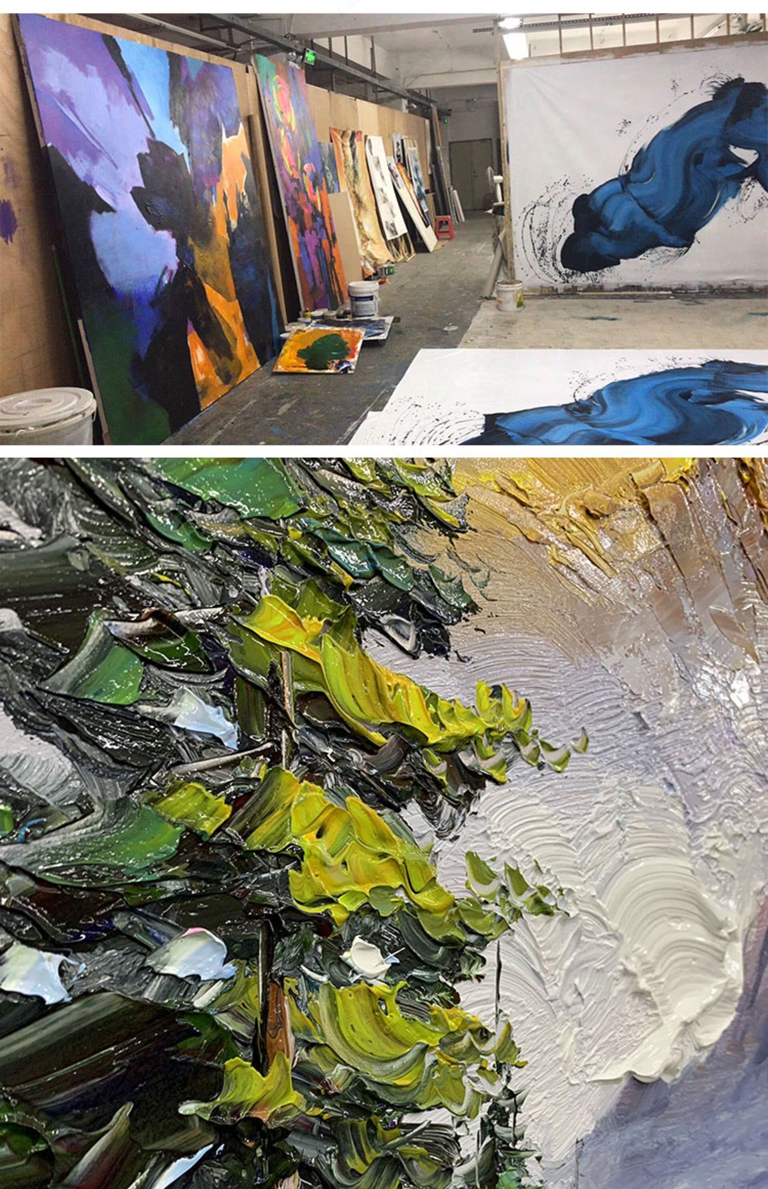 Amazon｜油絵・絵画、フレーム付きキャンバスの油彩画、手描きのモダン