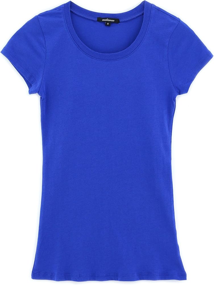 Women's Classic Crew Neck Short Sleeve Tee (Royal Blue/Large) at