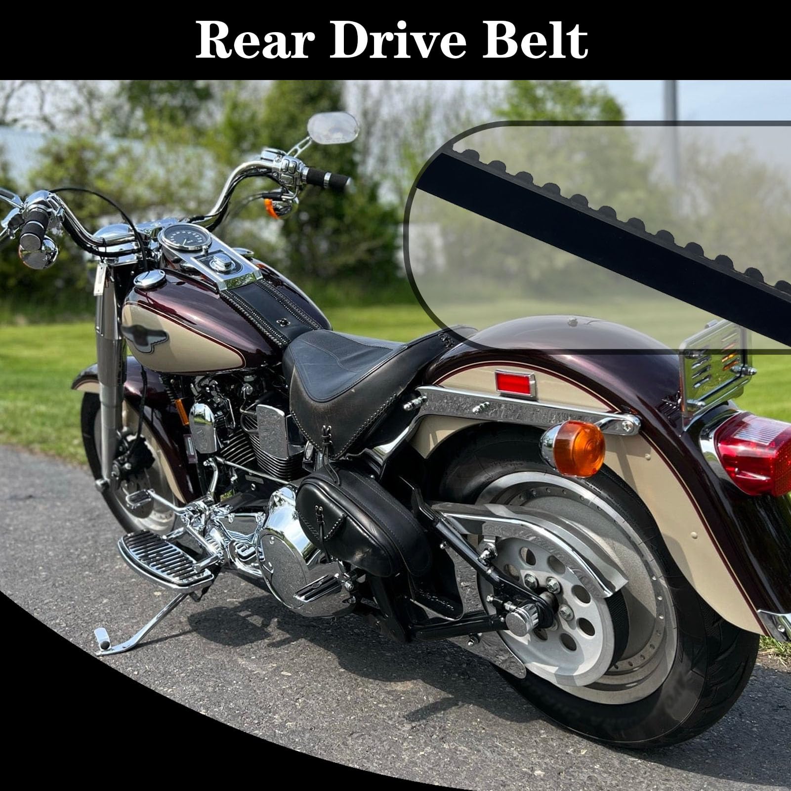 Amazon.co.jp: GYUPTRK リアドライブベルト 130T 1-1/2インチ Harley