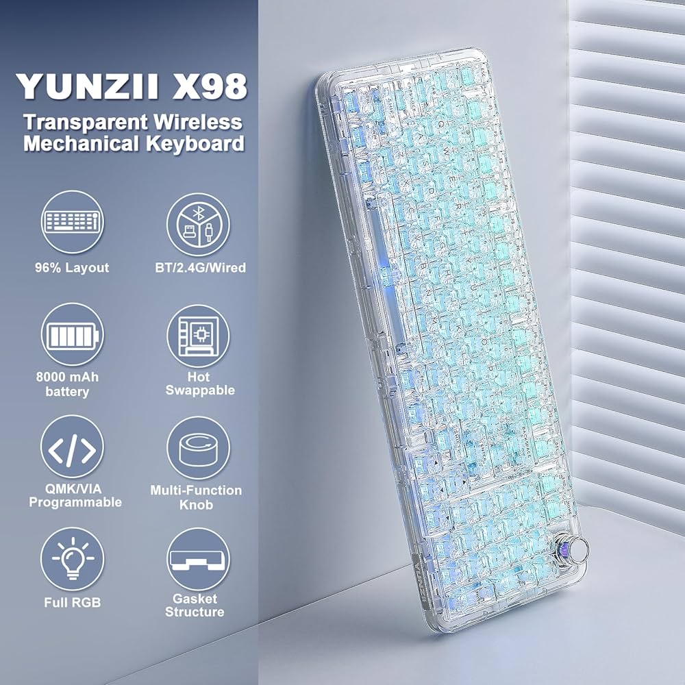 Amazon | YUNZII X98 QMK/VIA対応 ワイヤレス メカニカルゲーミング