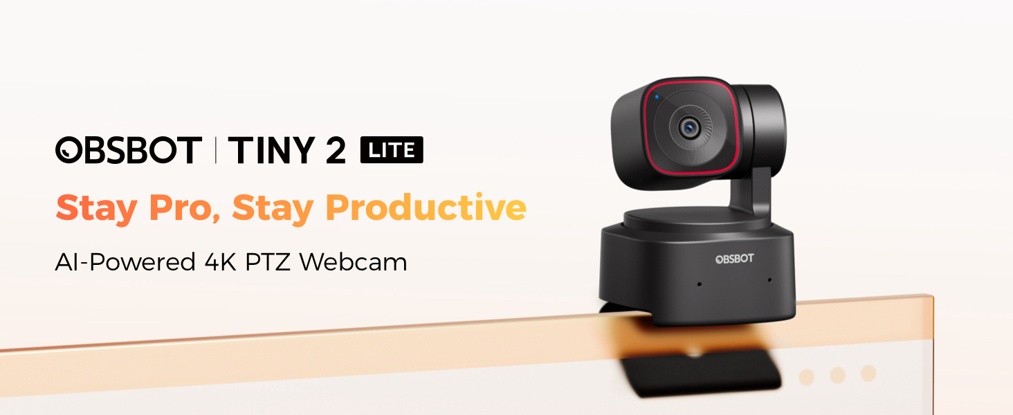 Amazon.com: OBSBOT Tiny 2 Lite 4K Webcam for PC, AI Tracking PTZ