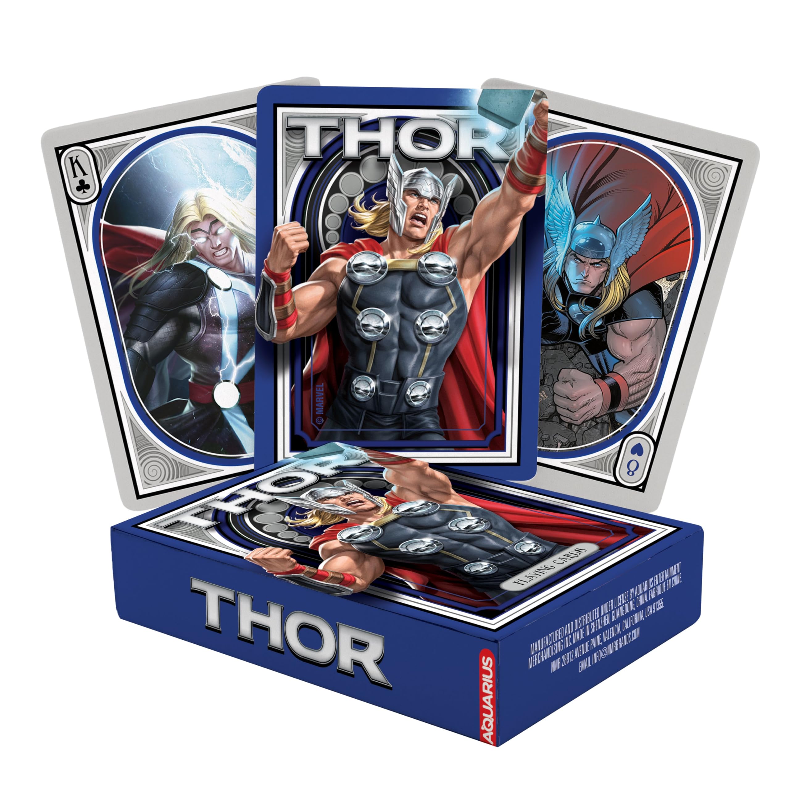 Amazon.com: AQUARIUS - Marvel Thor Playing Cards, Blue, Black, Red