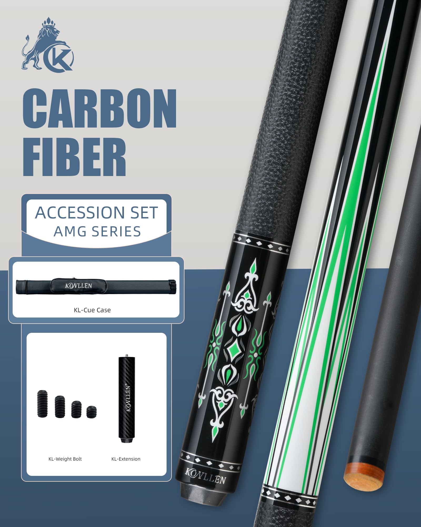 Amazon.co.jp: KONLLEN カーボンファイバープールキュースティック 58