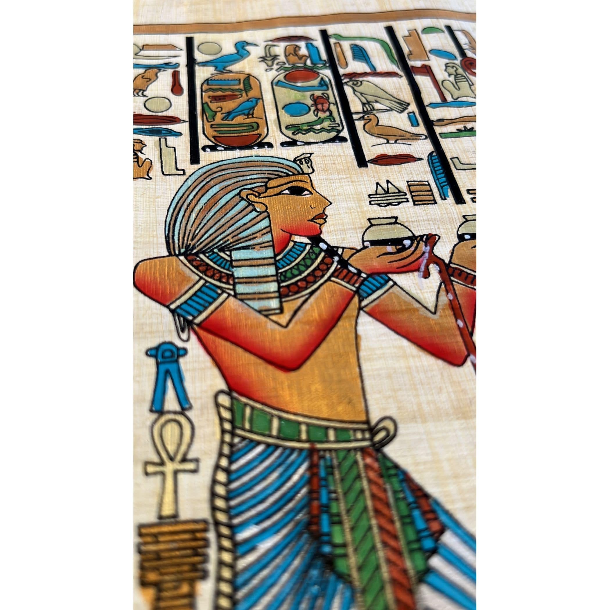 Amazon.co.jp: パピルスアート、ホルス神への捧げ、古代エジプトの
