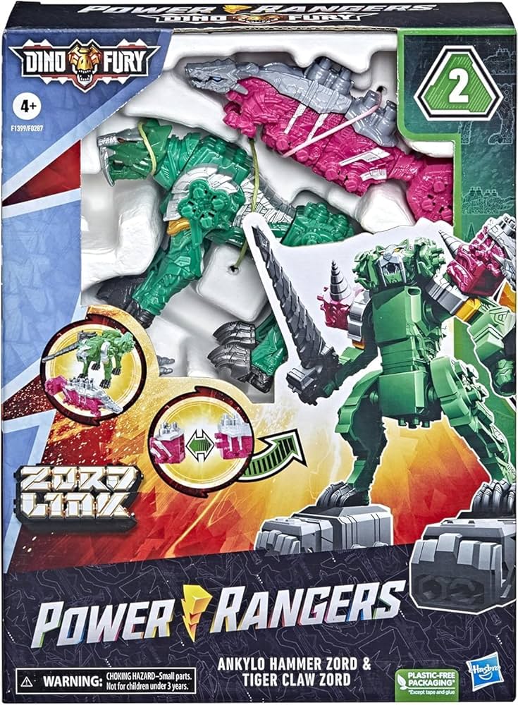 Amazon.com: Power Rangers Dino Fury Pink Ankylo Hammer and Green