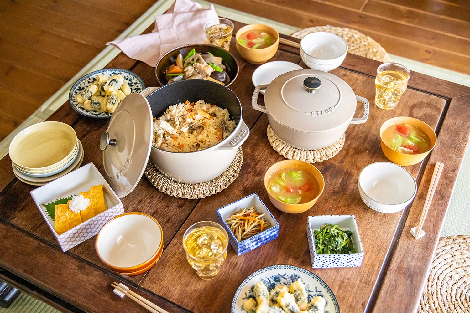 Amazon.co.jp: staub ストウブ 「 ワナベ リネン M 18cm ヴィンテージ