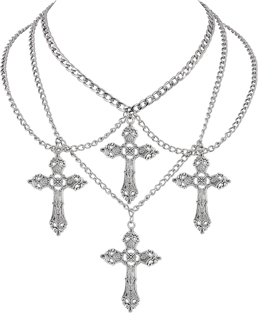 Amazon.com: Sacina Gothic Cross Choker Necklace, Goth Punk Emo