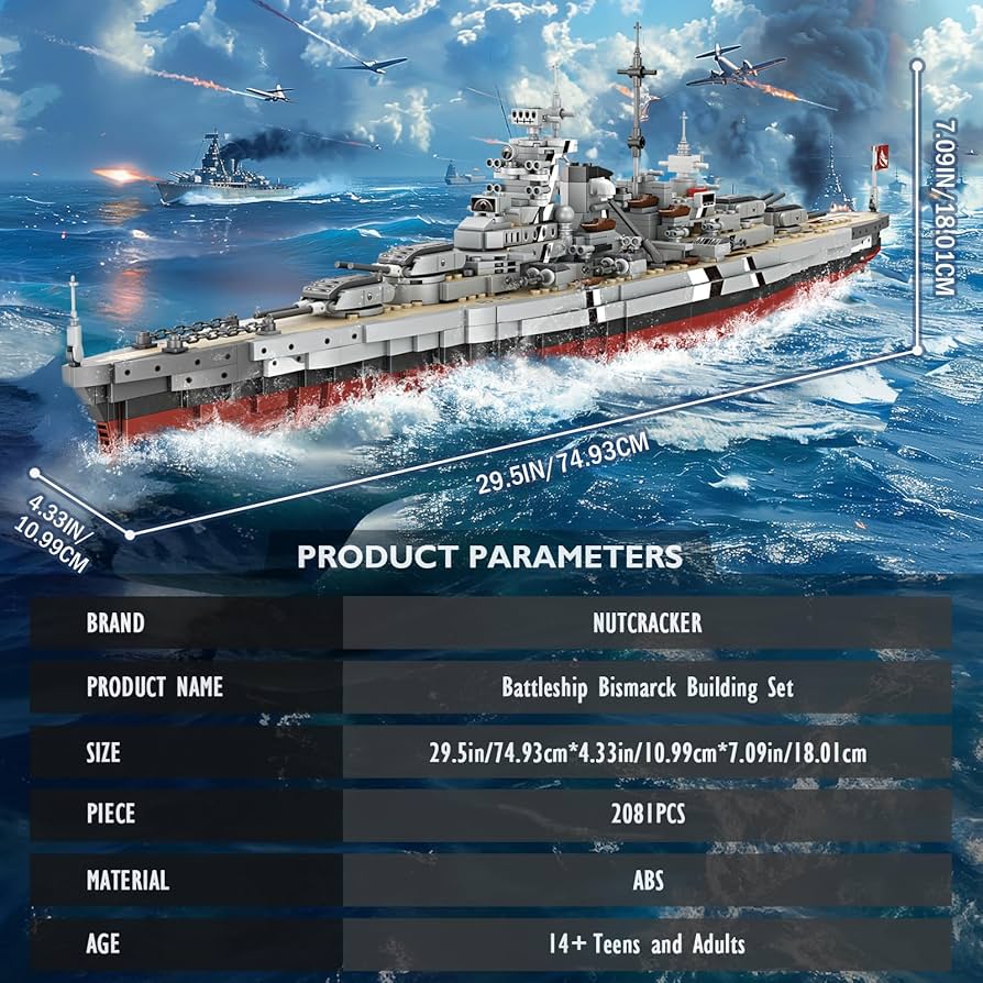 Amazon.co.jp: NUTCRACKER ビスマルク 戦艦ビルディングブロックセット