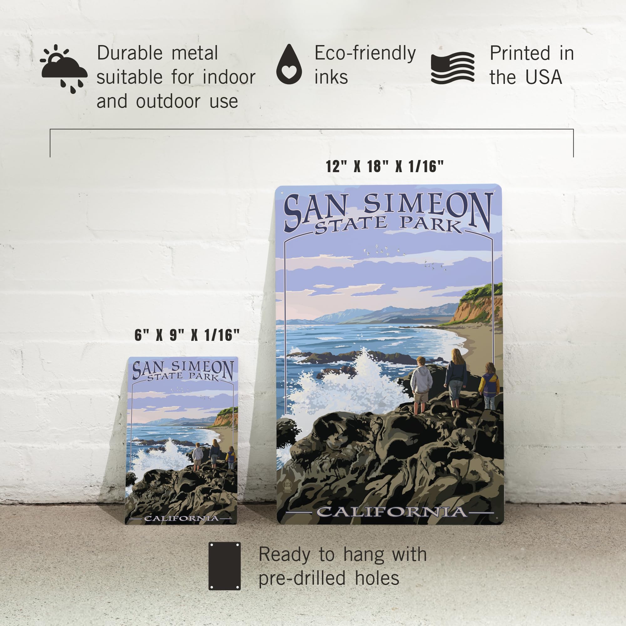 Amazon.com: Lantern Press 6x9 Inch Metal Sign, San Simeon State