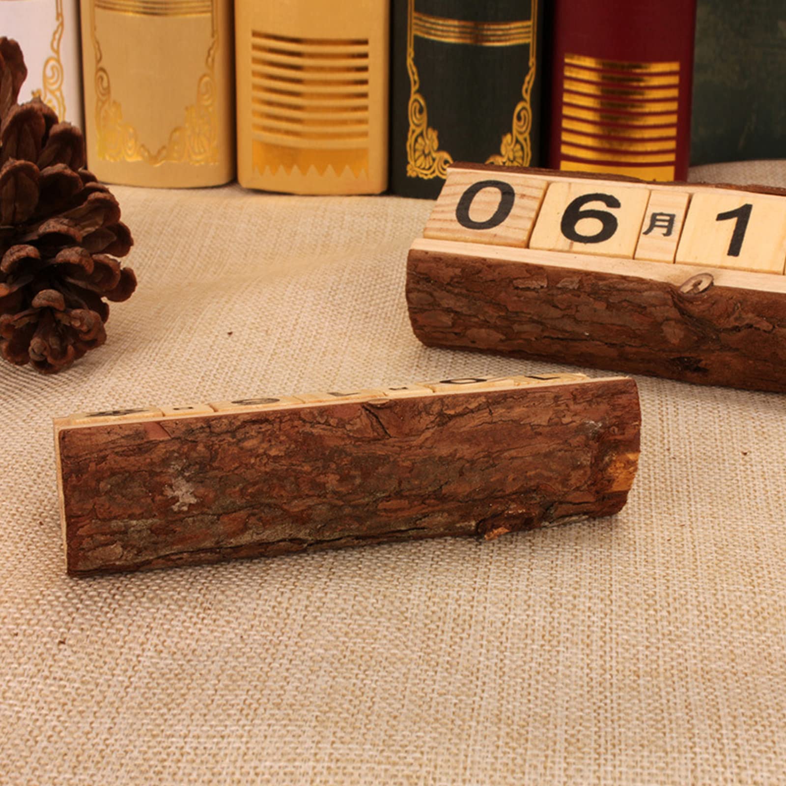 Amazon | カレンダー 卓上 万年 日めくり 木製 アンティーク風 職人