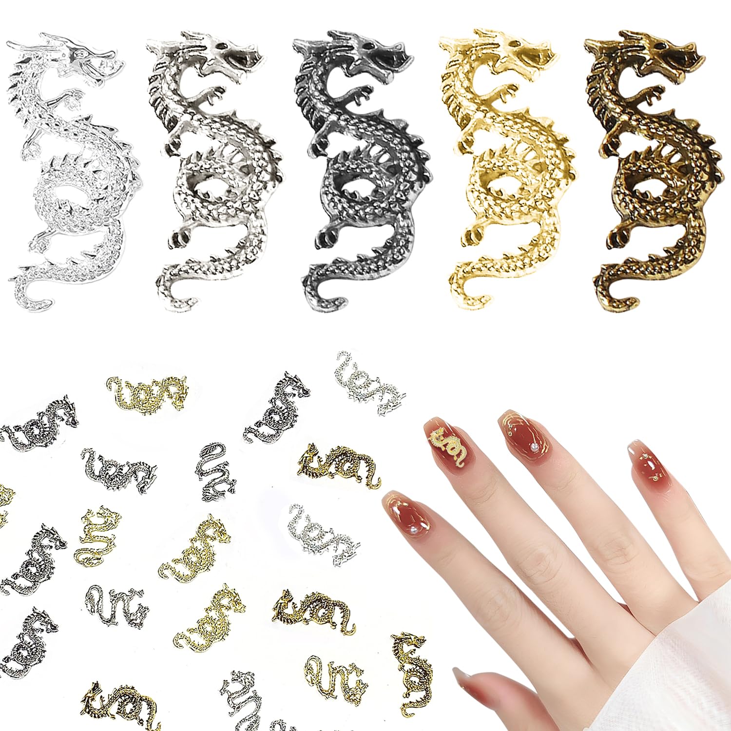 Amazon.co.jp: ネイルパーツ 龍【50個入り】 新年ネイルパーツ