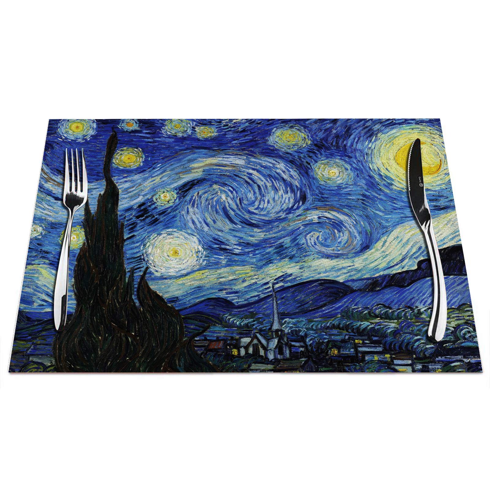 Amazon.com: Starry Night Placemats Set of 4, Starry Night by