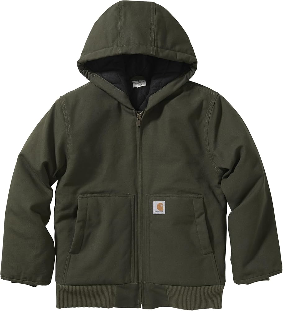Amazon | Carhartt ボーイズ ジップフロント フランネル キルト裏地