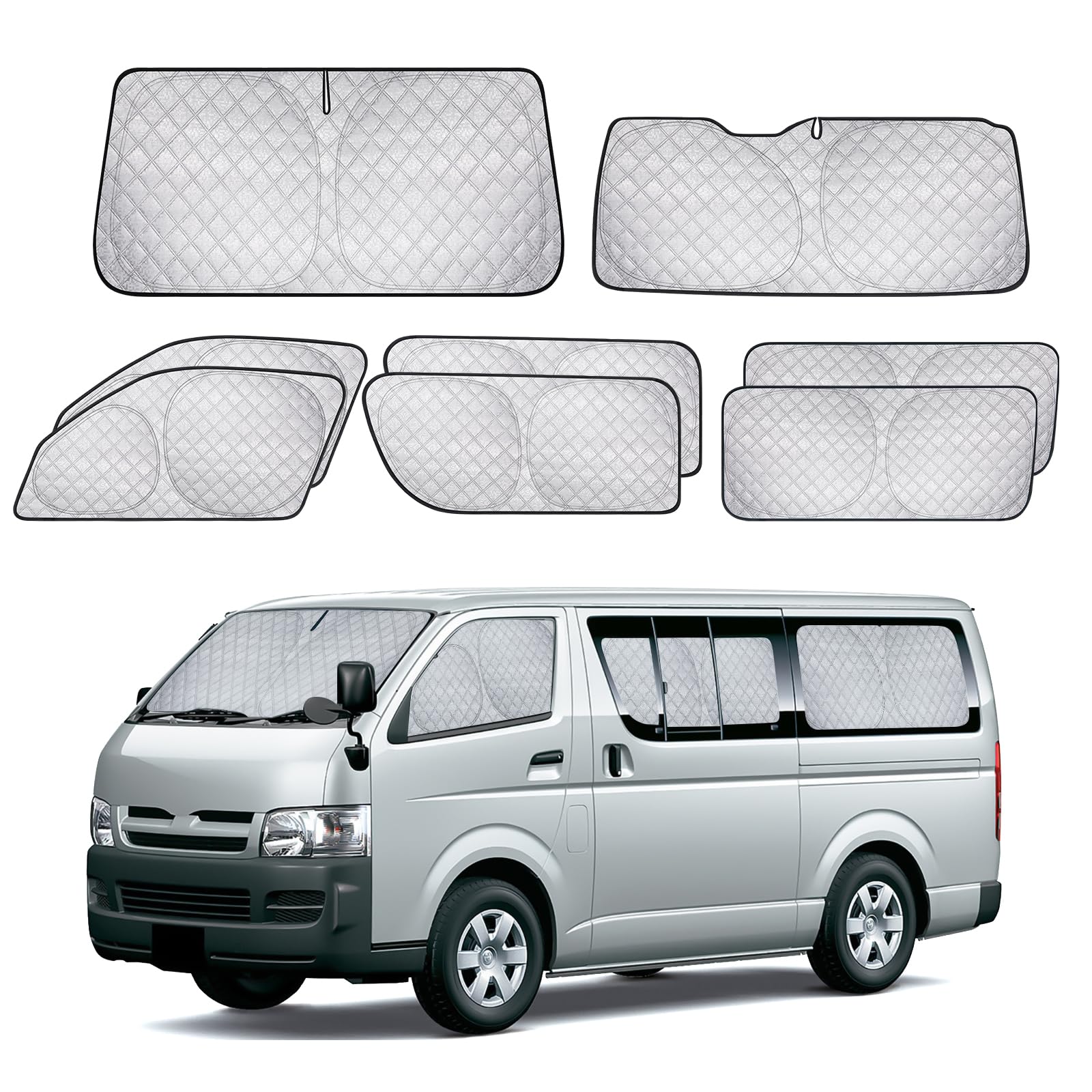 Amazon | ZATOOTO 車 サンシェード ハイエース 200系 標準専用 8枚