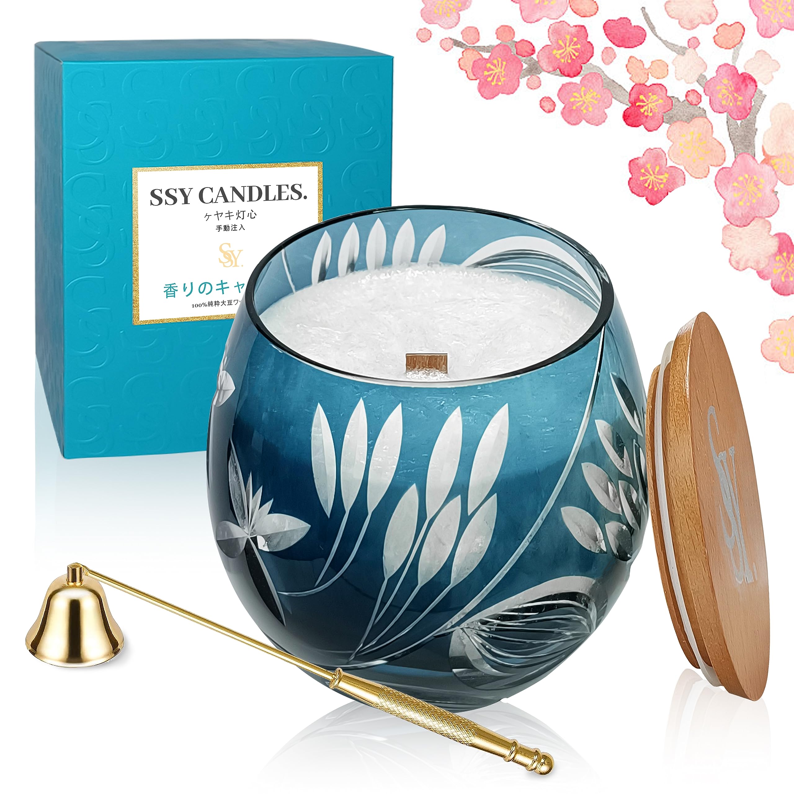 Amazon.co.jp: アロマキャンドル 桜の香り 木の芯と植物性ワックス