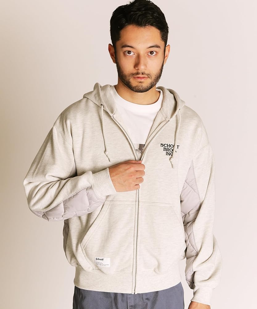 Amazon.co.jp: 【Schott】【ショット】 QUILTED COMBI. ZIP HOODED