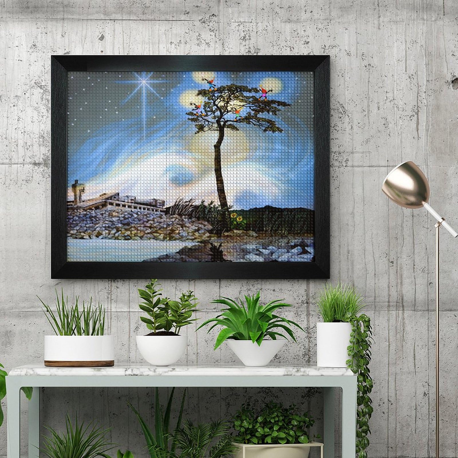 Amazon.co.jp: 藤城清治 陸前高田の奇跡の一本松 ダイヤモンド画 5D