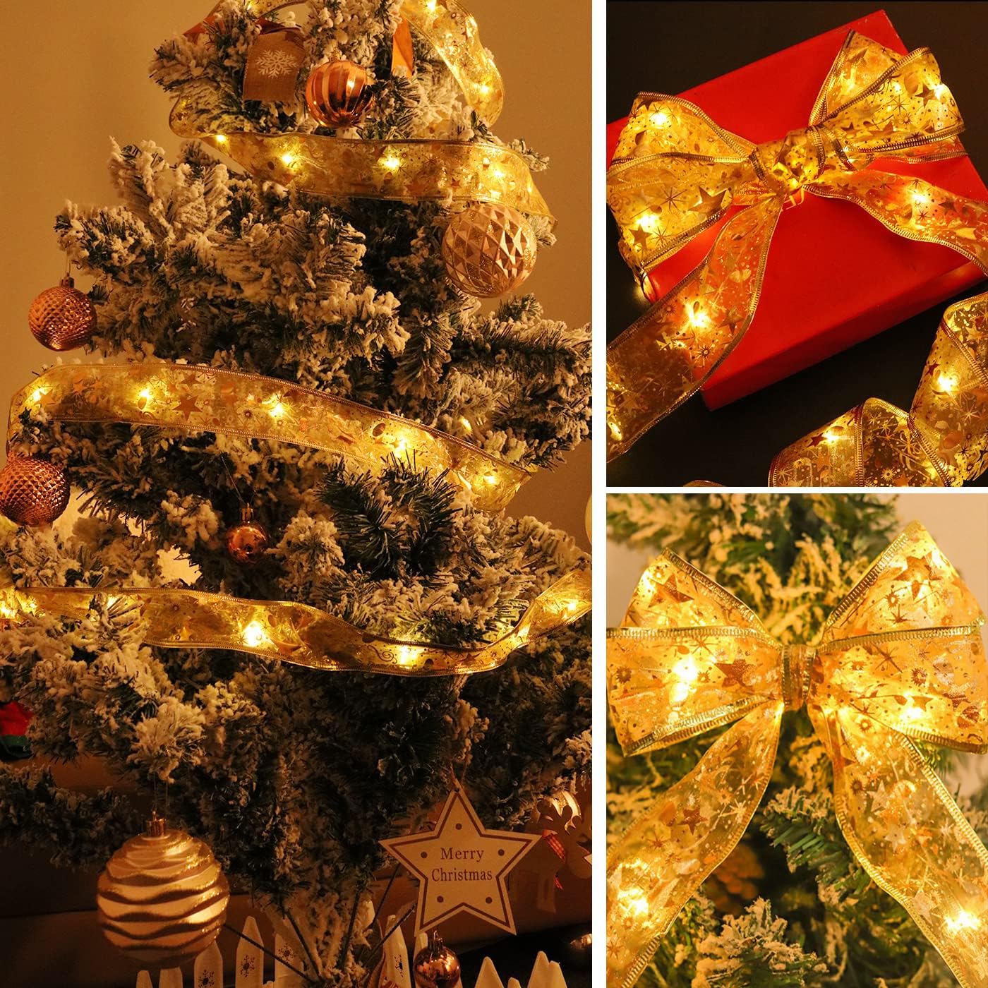 Amazon.co.jp: BigFox イルミネーション リボン クリスマス 飾りLED