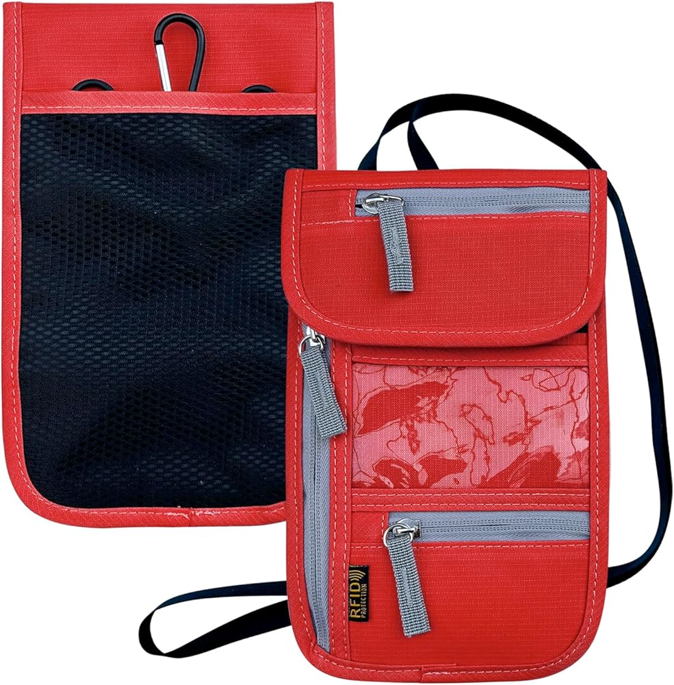 Amazon.com | Travel Neck Wallet, RFID Blocking Passport Holder