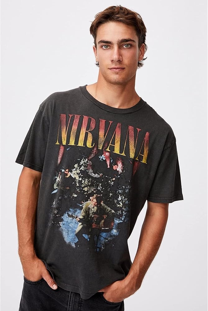 Nirvana 'Live In New York' (Charcoal) T-Shirt - Amplified Clothing