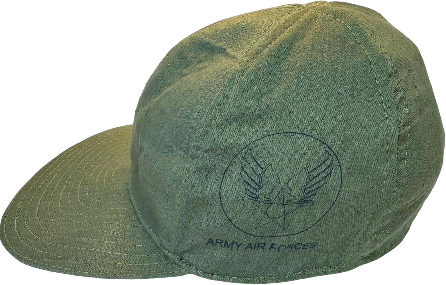 WWII USAAF A3 A-3 HBT Mechanics Cap Olive Green (US, Numeric, 7 1