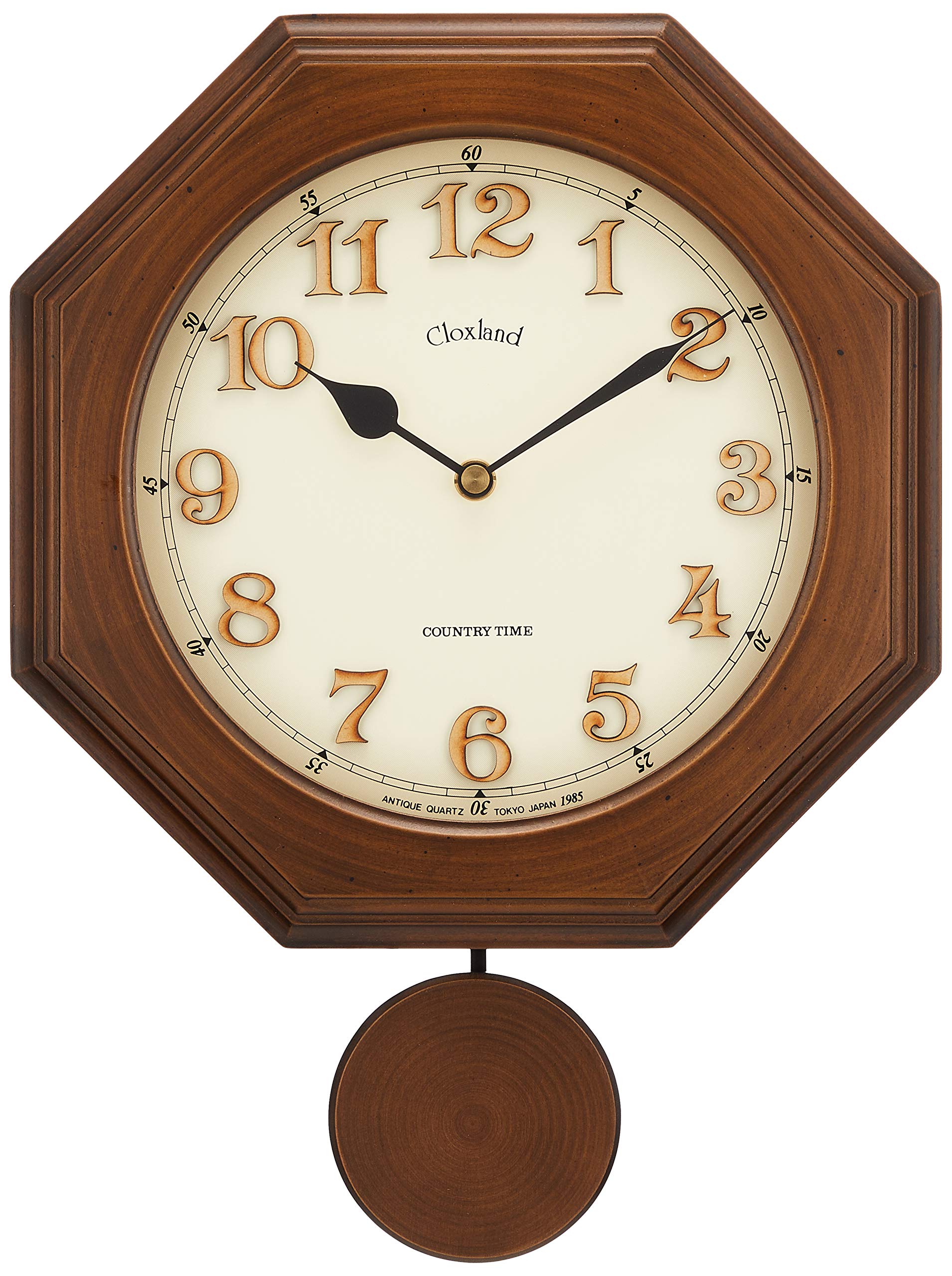 Amazon.co.jp: さんてる レトロ 電波 振り子 柱時計 日本製掛け時計