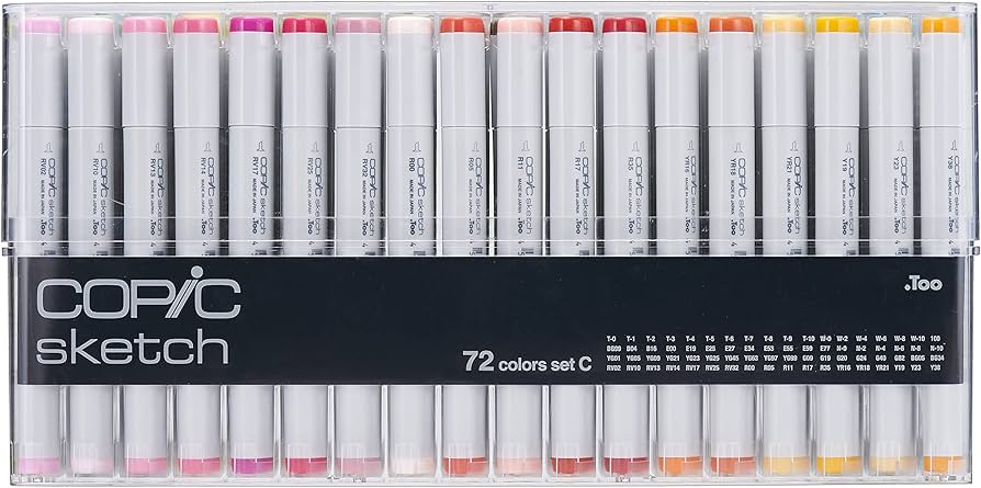 Amazon.com: Copic Sketch, Ultra-blendable Alcohol Markers, 72pc