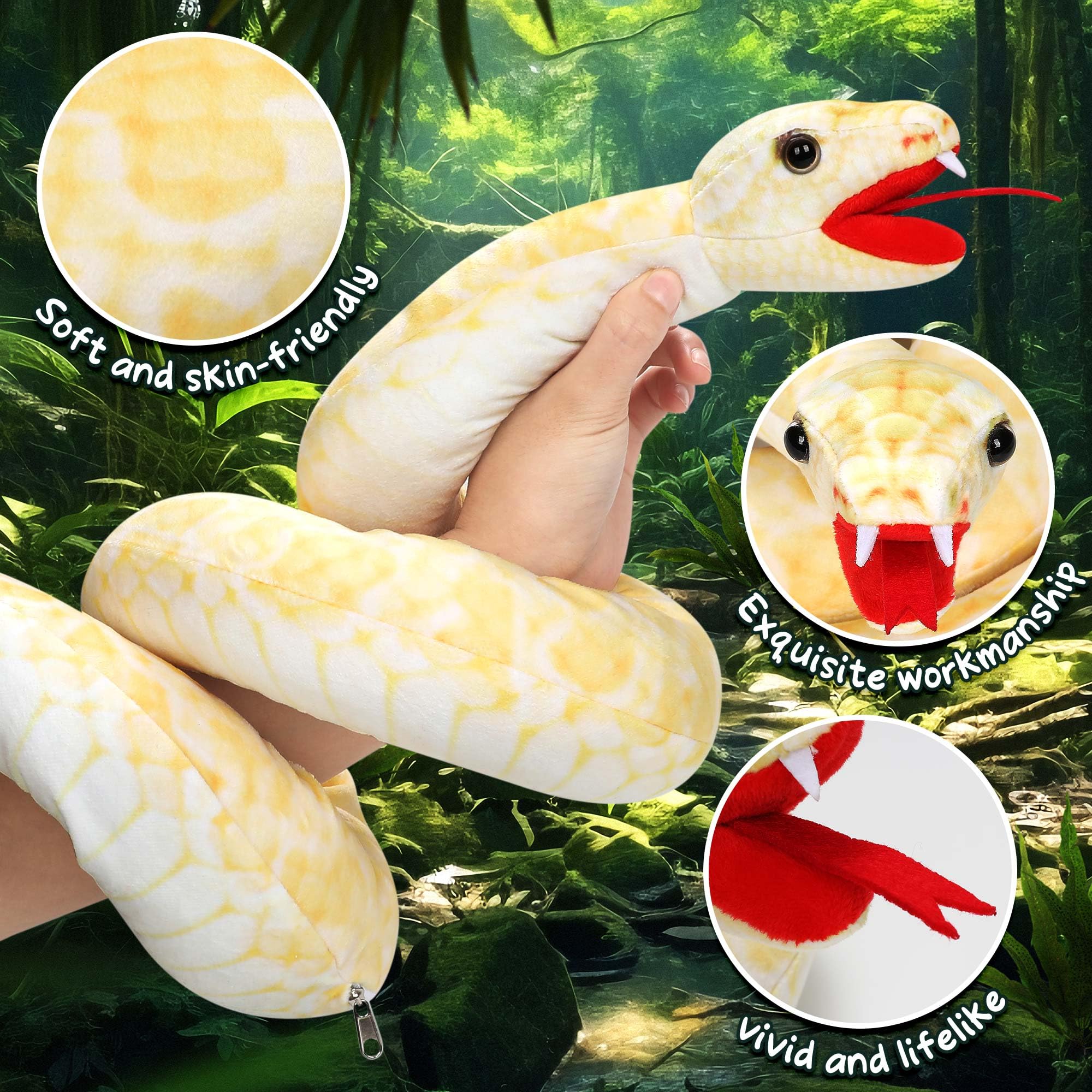 Amazon.co.jp: Xhamuon 53インチ ジャイアントスネークぬいぐるみ 3匹