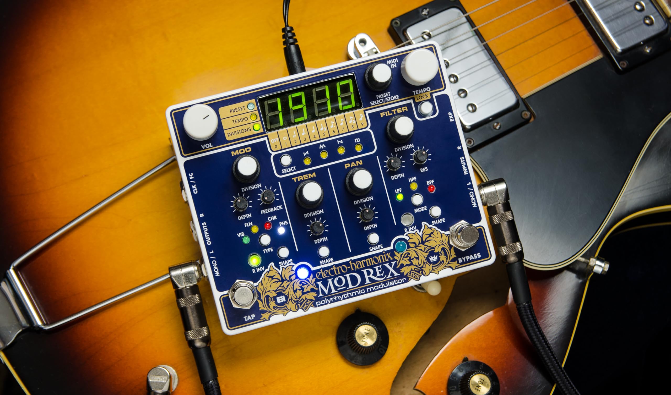 Amazon.com: Electro-Harmonix Mod Rex Polyrhythmic Modulator Pedal