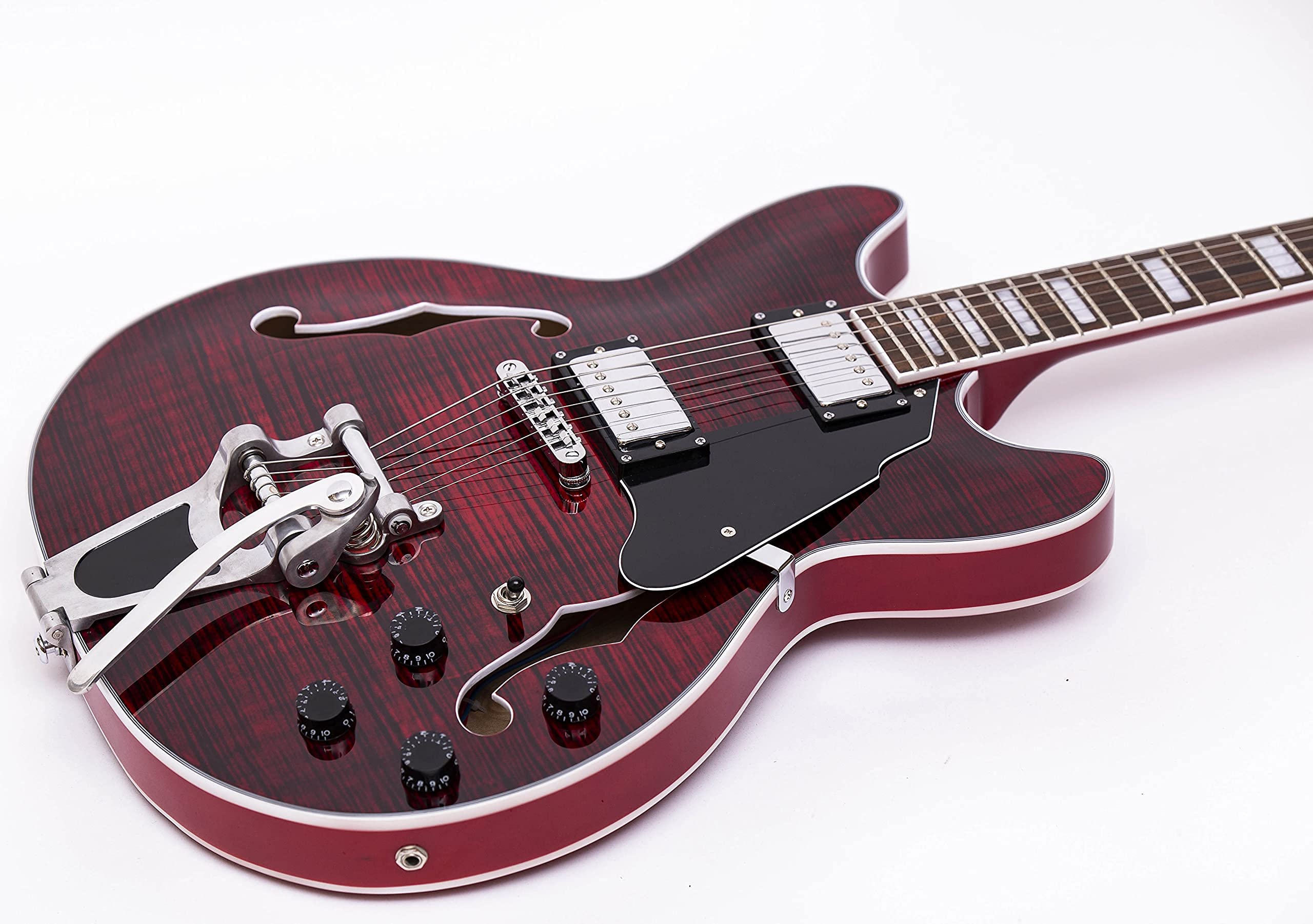 Amazon | GROTE 335 style Jazz Electric Guitar with Bigsby Semi