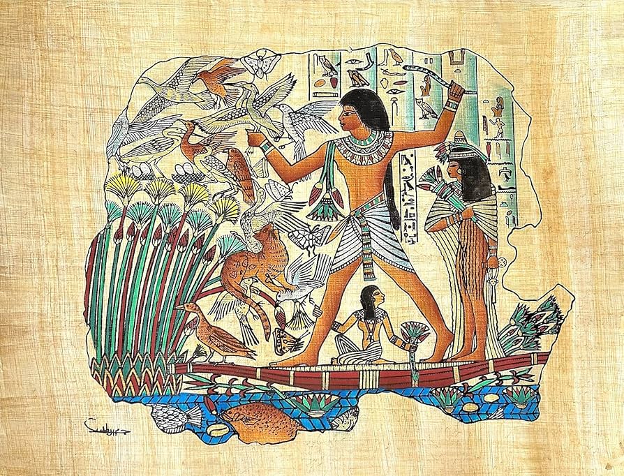 Amazon.co.jp: NileCart エジプトのパピルス絵画 オリジナル手描き