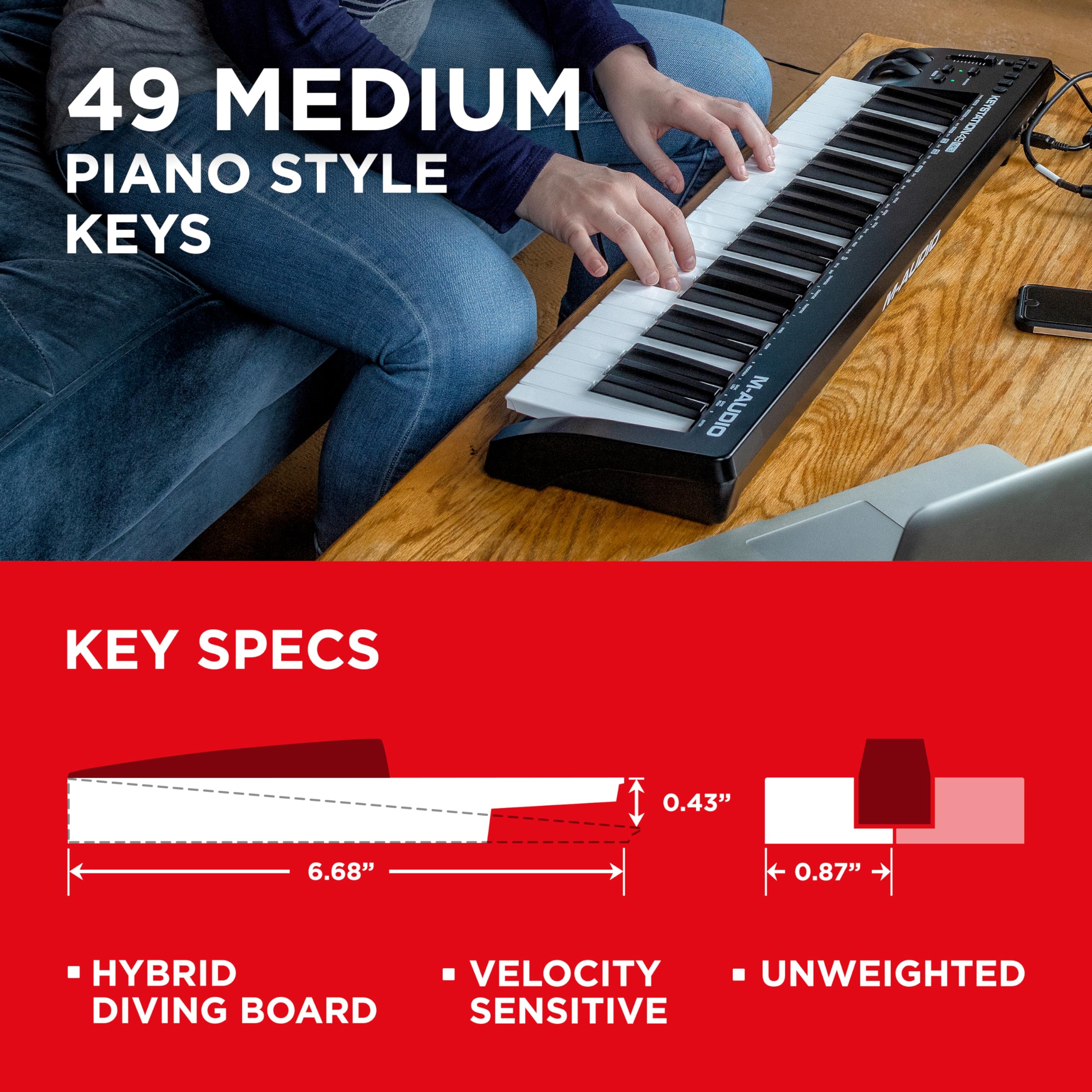 Amazon.com: M-Audio Keystation 49 MK3 - Synth Action 49 Key USB