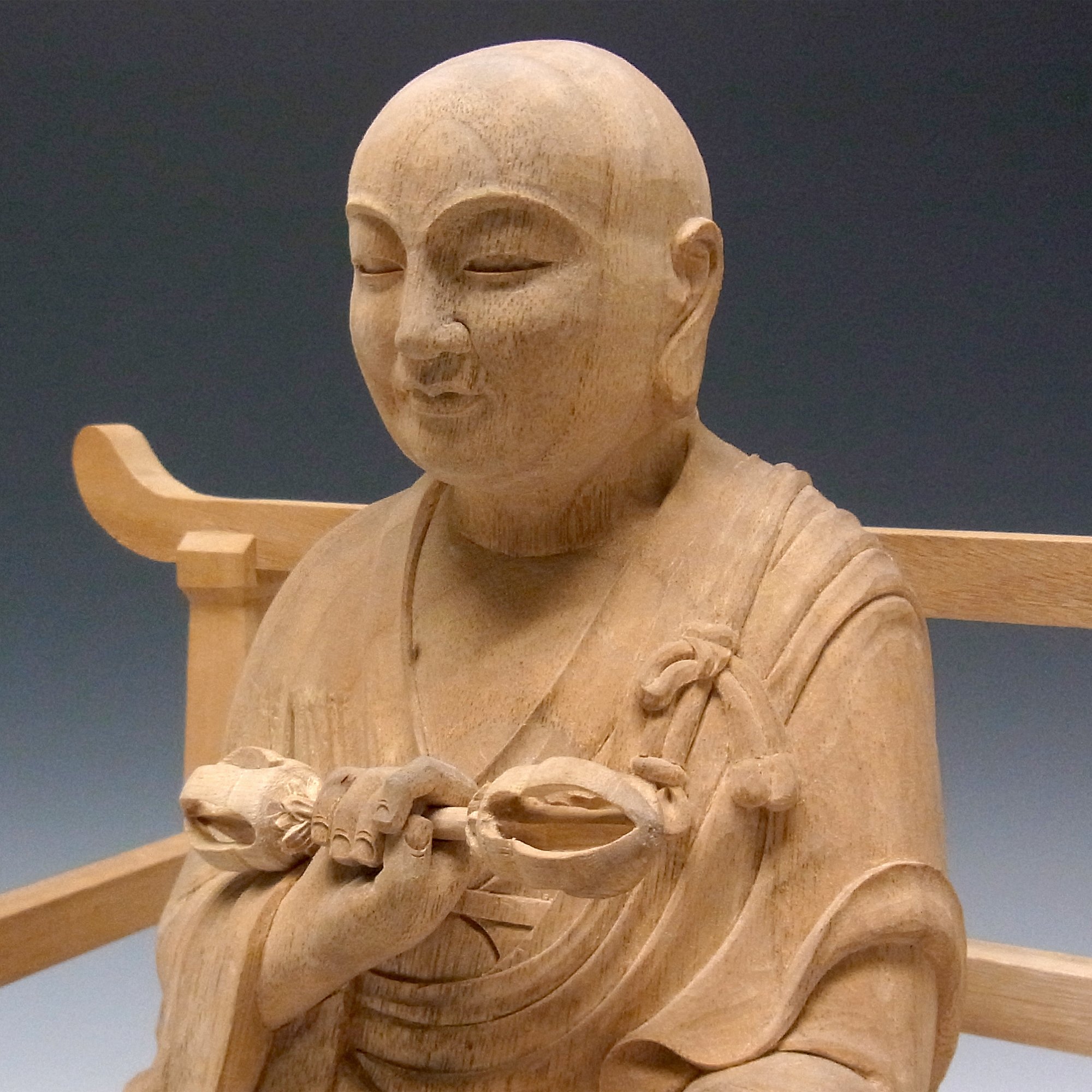 Amazon | 楠 弘法大師 空海 30cm 木彫り 仏像 | Ryusho | 仏像