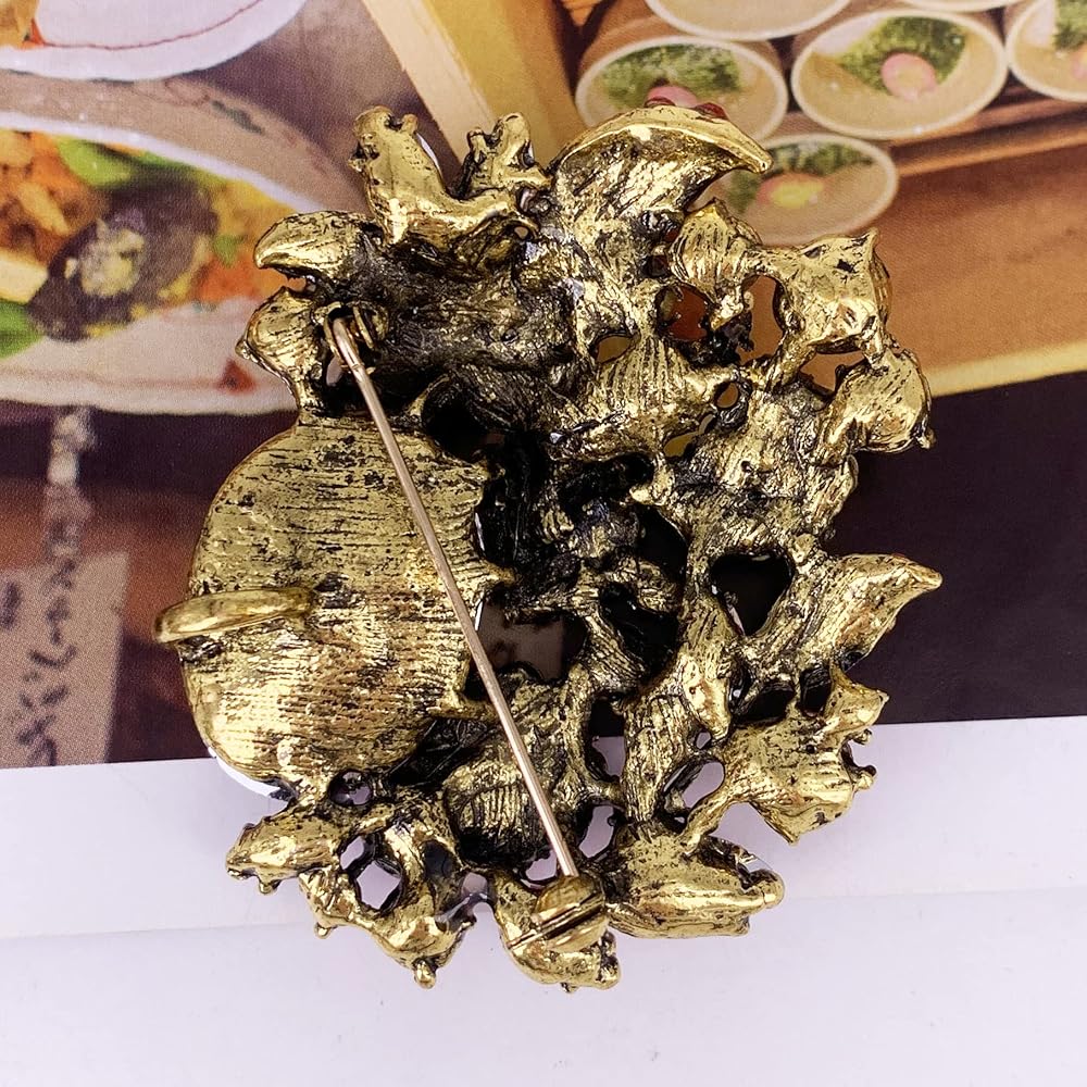 SELOVO Rhinestone Glitter Flower Brooch Pin Jewelry Scarf