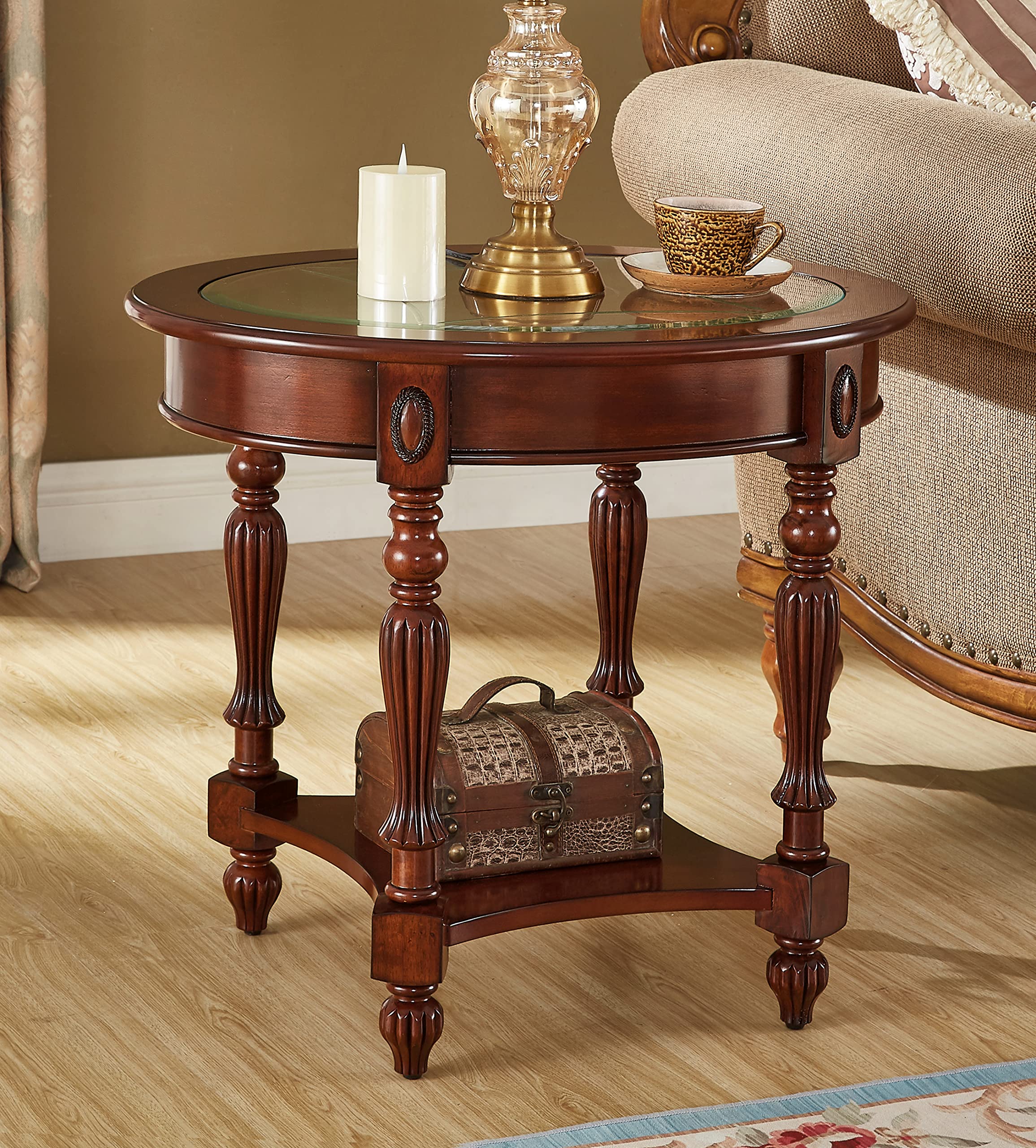 Amazon.com: Gexpusm Oval Wood End Table, Natural Wood Side Table