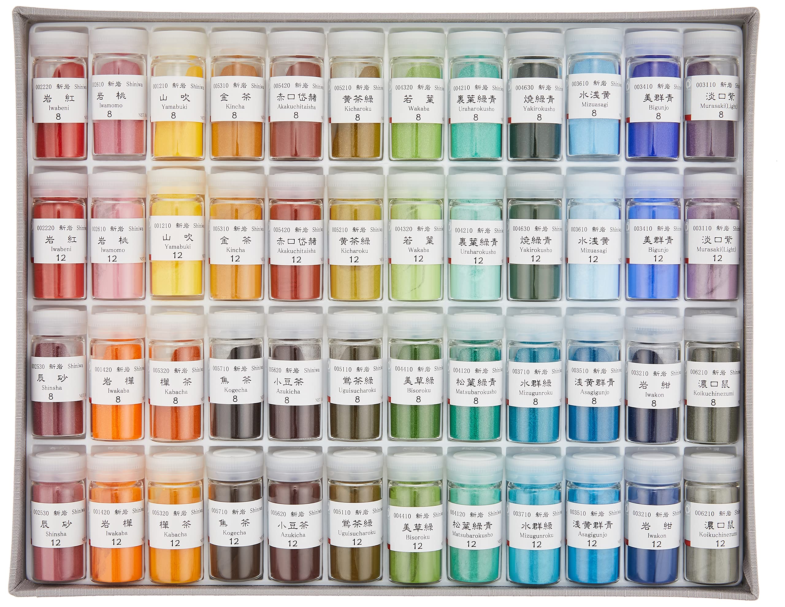 Amazon | ナカガワ胡粉 日本画用絵具 鳳凰 岩絵具 桃山 48色セット