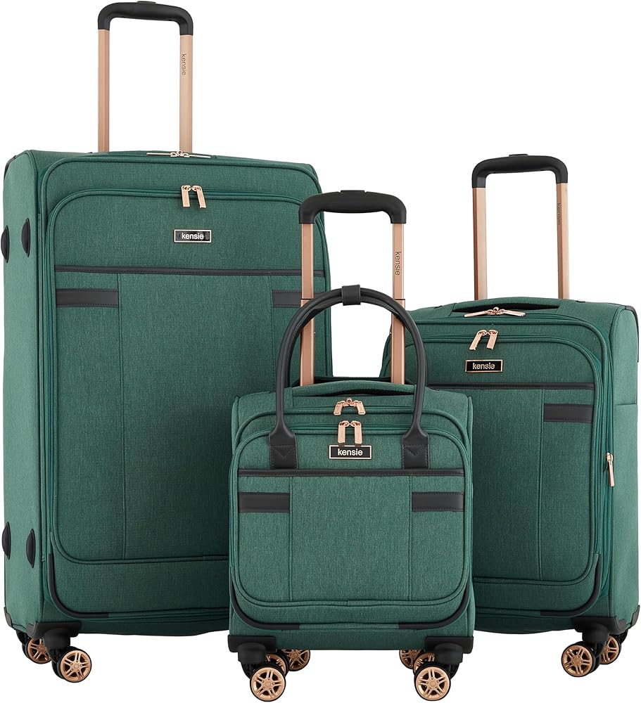 Amazon.com | kensie Hudson Softside 3-Piece Spinner Luggage Set