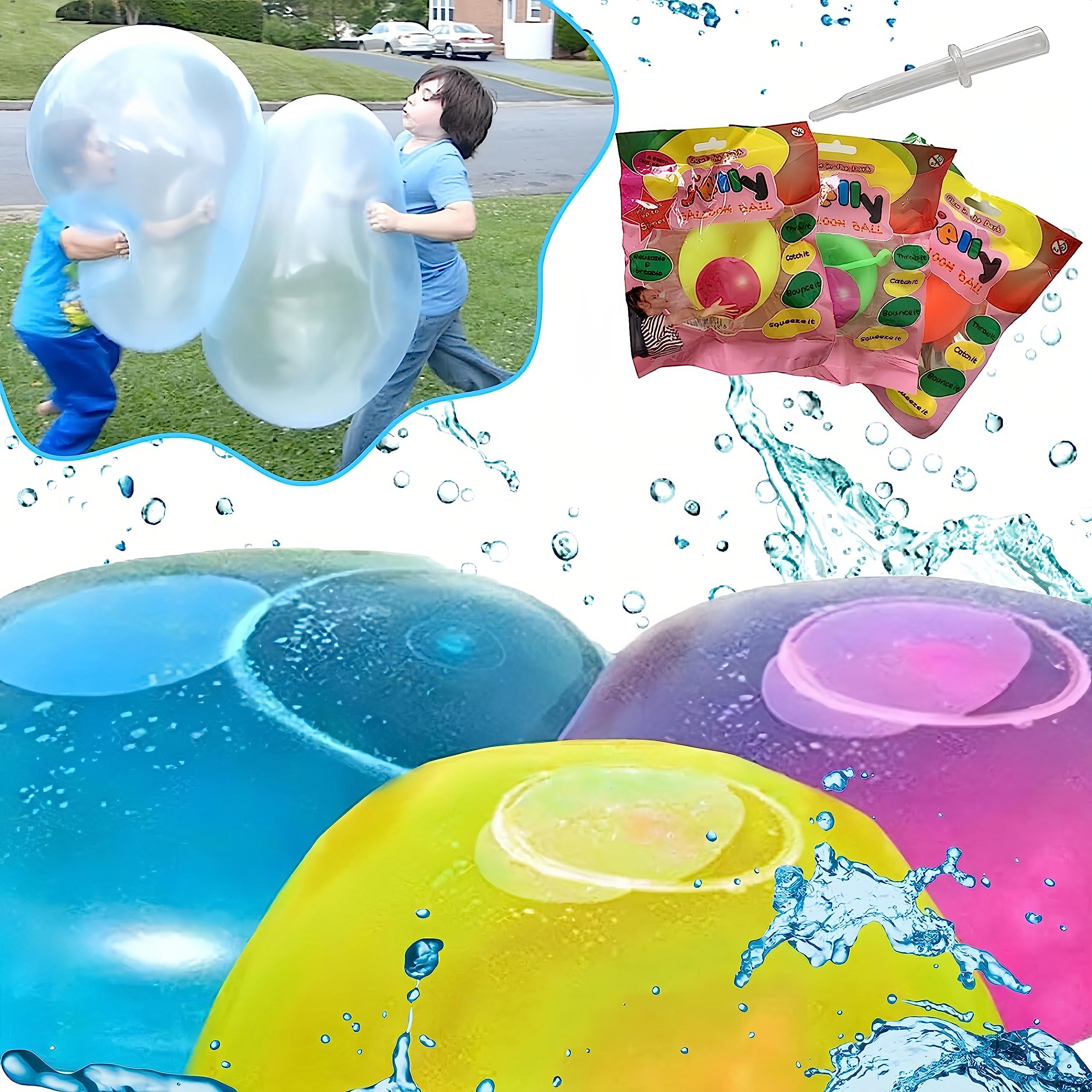 Amazon.co.jp: LIXADA バブルボール 水風船 3色セット 特大 130/80/60