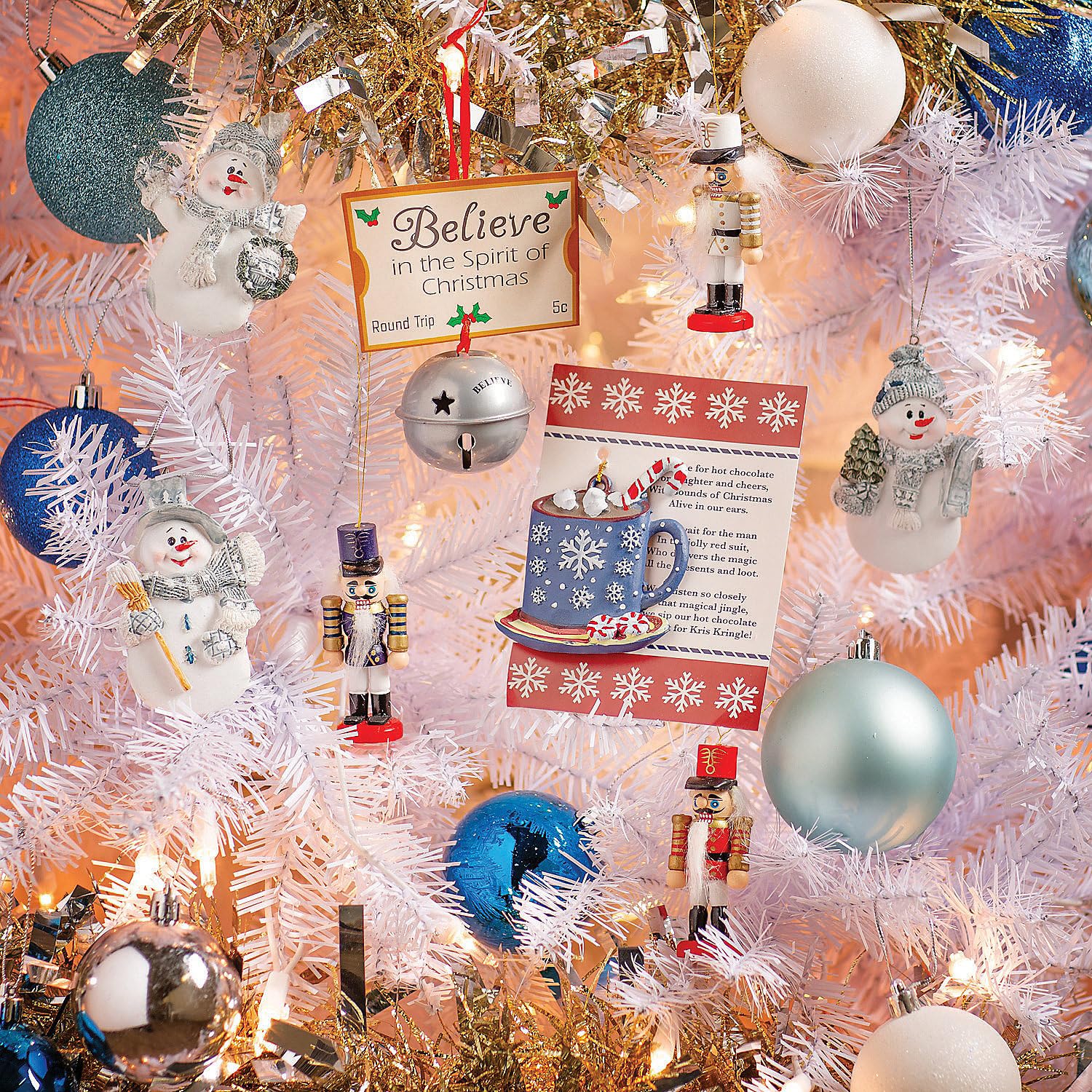 Amazon.co.jp: 樹脂ブルー 雪だるま クリスマスオーナメント (12個入り