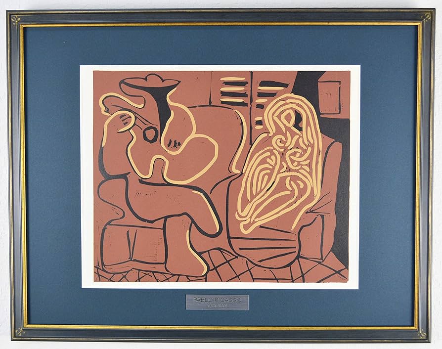 Amazon | パブロ ピカソ 『座る女とギター奏者【酒神の宴、女、雄牛と