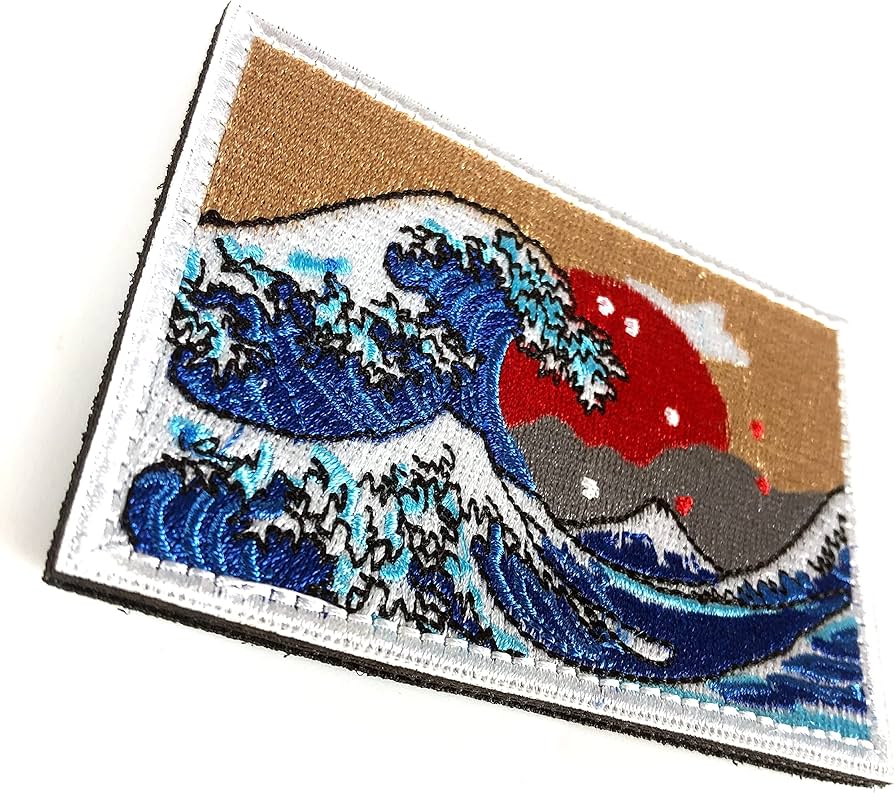 Amazon.co.jp: RESPEC ベルクロ パッチ 刺繍 ワッペン 葛飾北斎