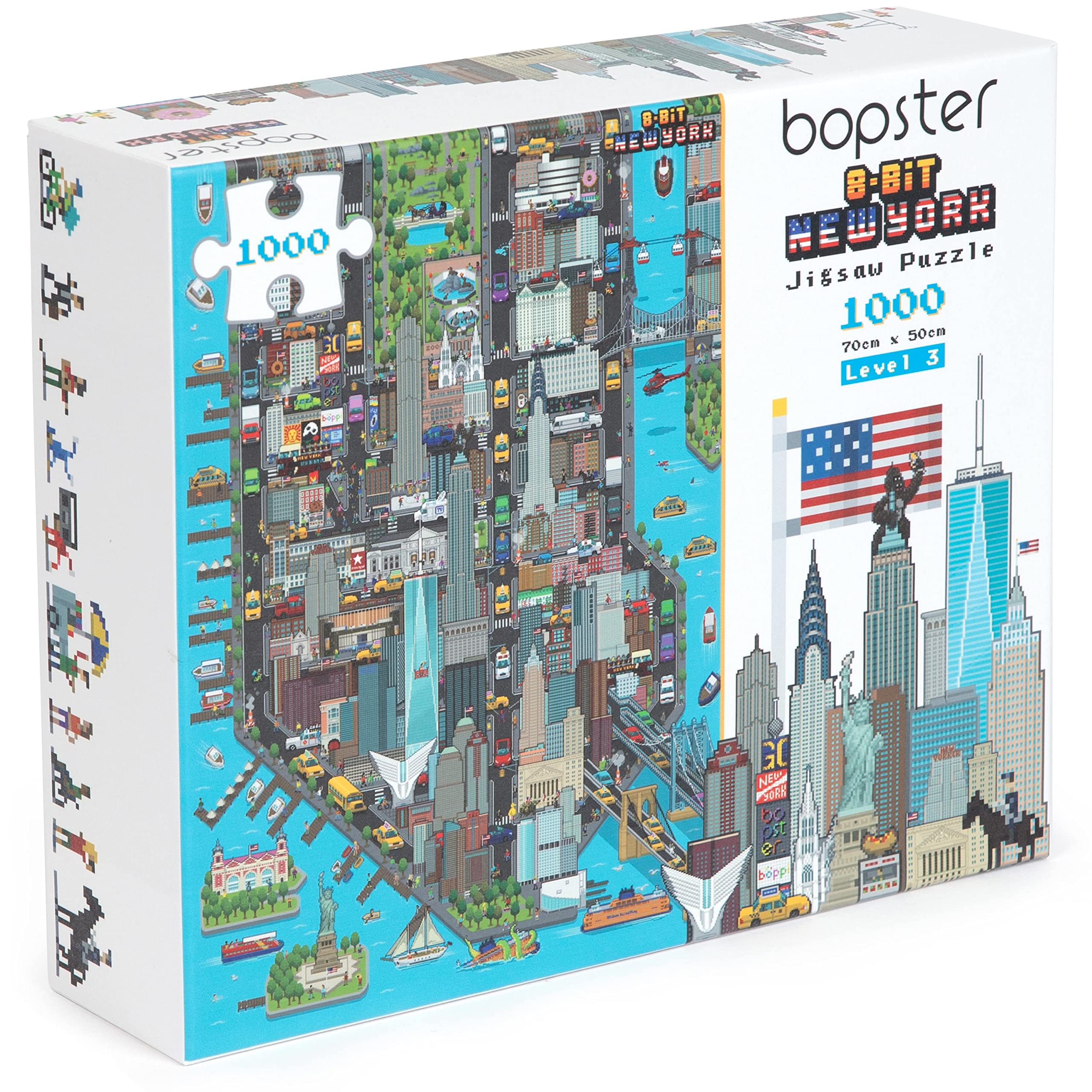 Amazon.com: 1000 Piece Puzzle - 8-bit Retro Gaming Style New York