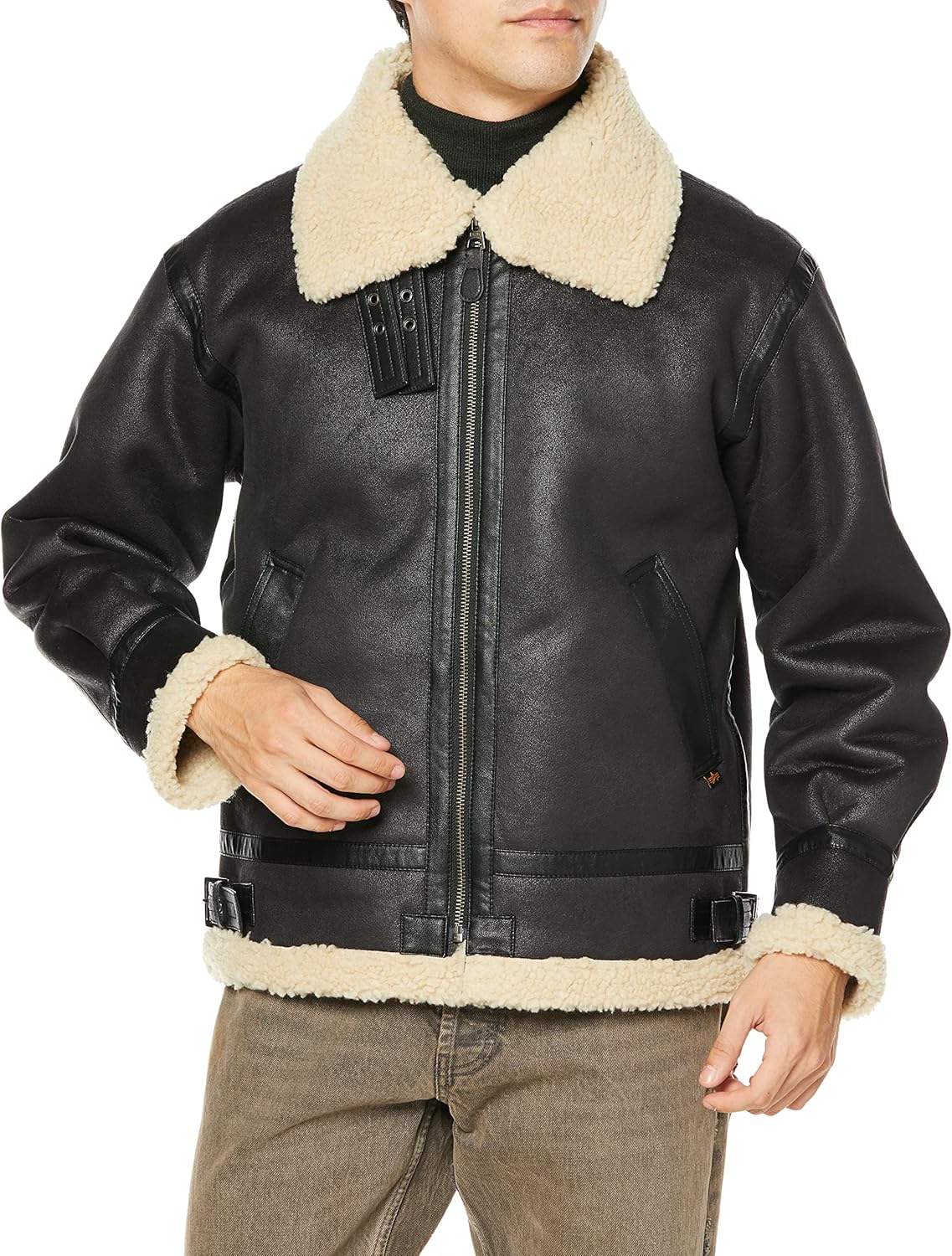 Amazon | [アルファインダストリーズ] フェイクレザージャケット B-3