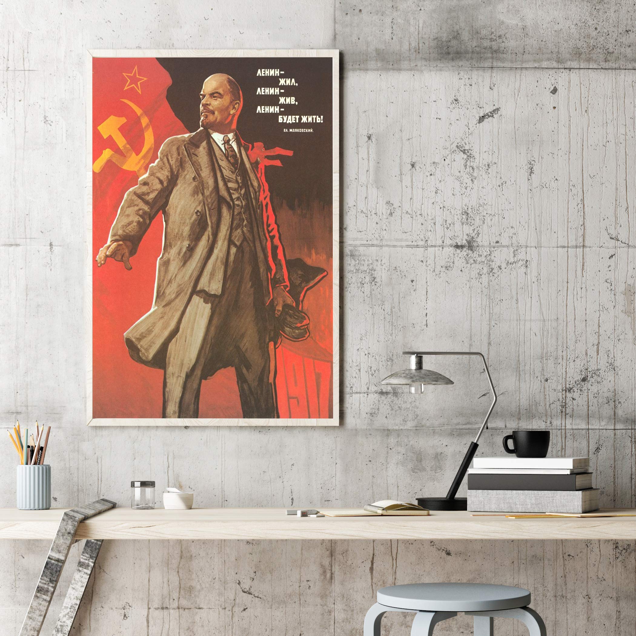 Amazon.co.jp: 共産主義ポスター 1967年 NLenin Lived レーニンは永遠