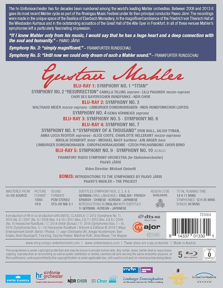 Amazon.co.jp: Complete Symphonies Nos. 1-10 [Blu-ray] : DVD