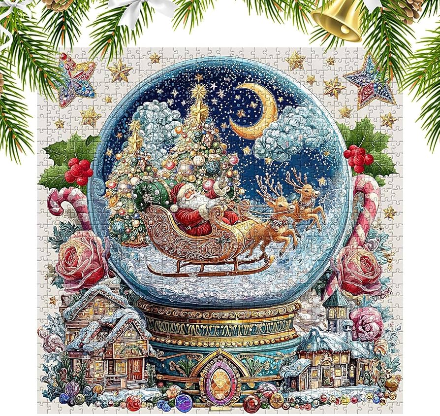 Amazon.co.jp: クリスマス スノードーム パズル - クリスマス 冬