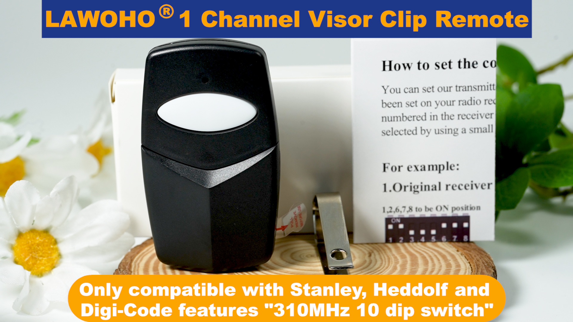 2 Pack for Stanley Remote Control - 10 Dip Switch 310Mhz 1050|1082