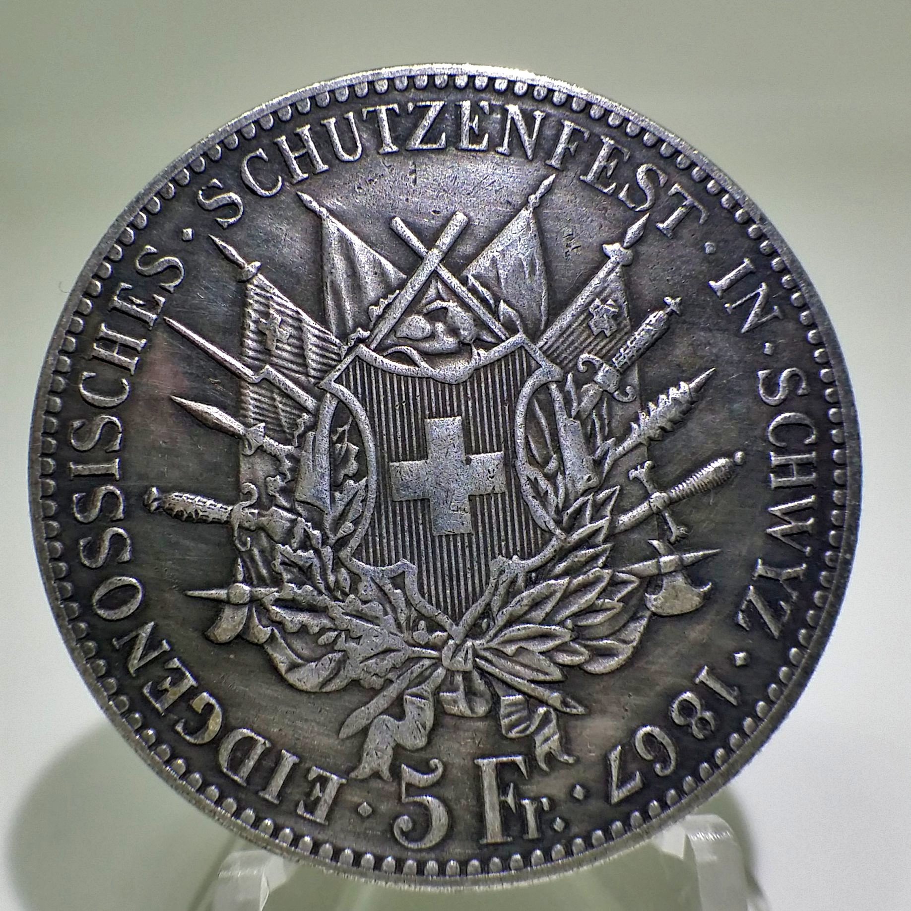 Amazon | スイス 射撃祭記念 シュヴィーツ 5フラン銀貨 1867年
