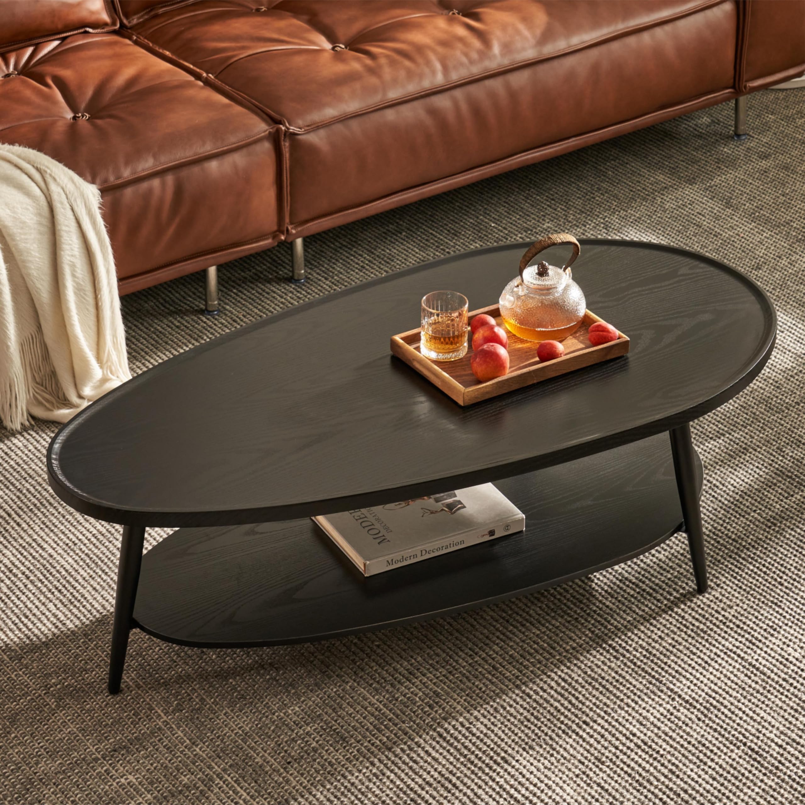 Amazon.com: Saint Mossi Modern Black Coffee Table for Living Room